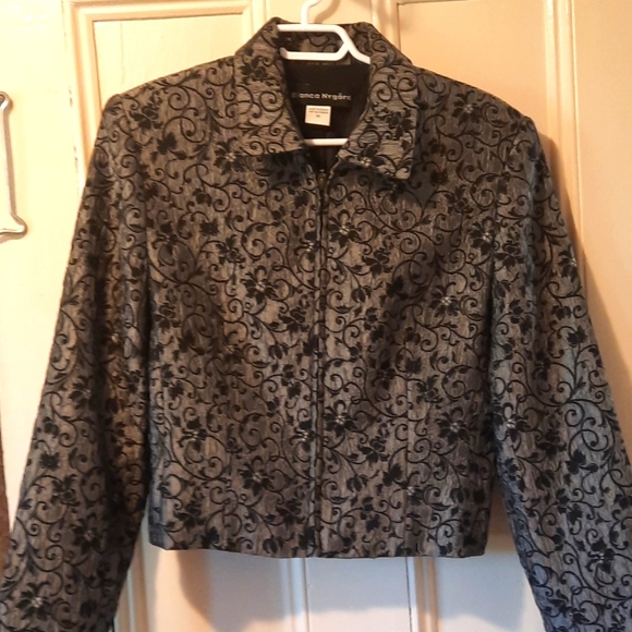 Bianca Nygard Jackets & Blazers - Bianca Nygard silver black short collared jacket 10